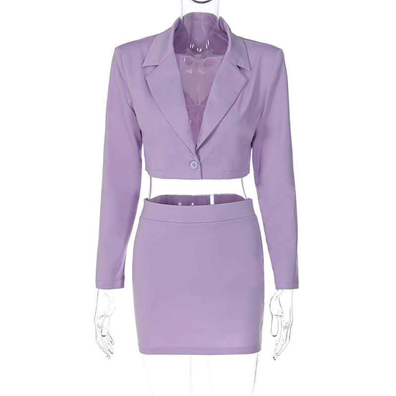 Fashion Casual Short Small Suit Slim Skirt Suit