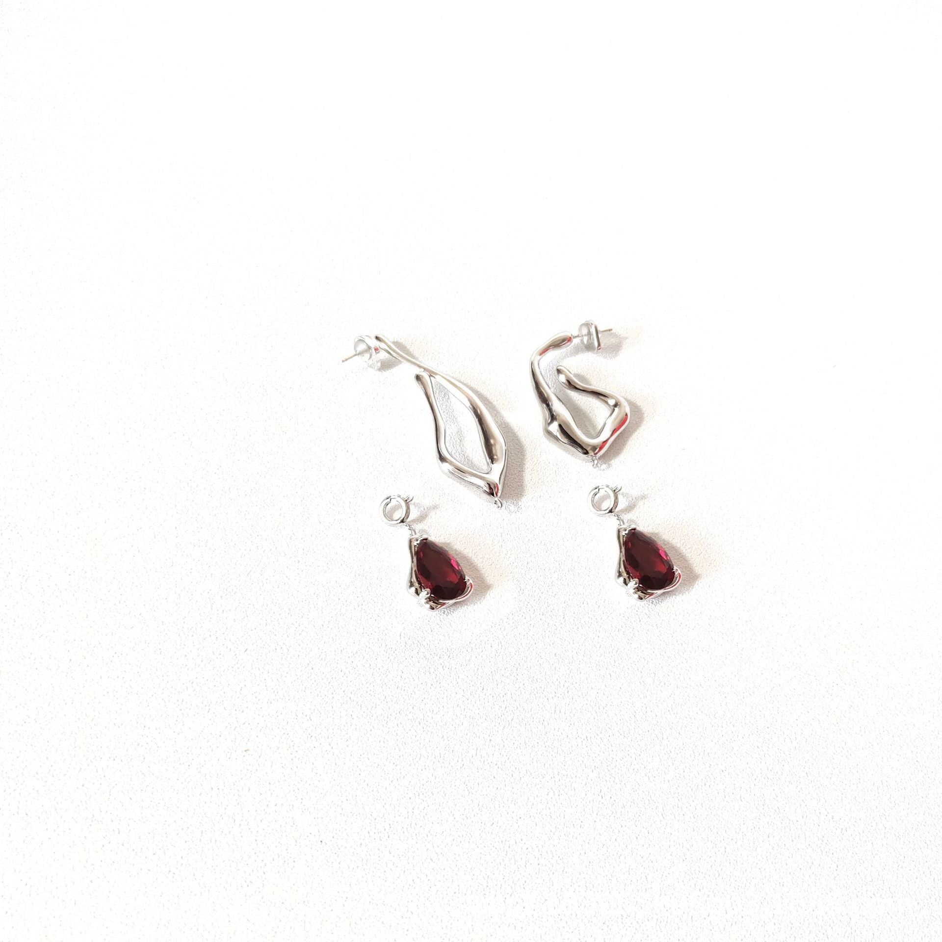 Long Style Design Earrings Female Ruby Earrings