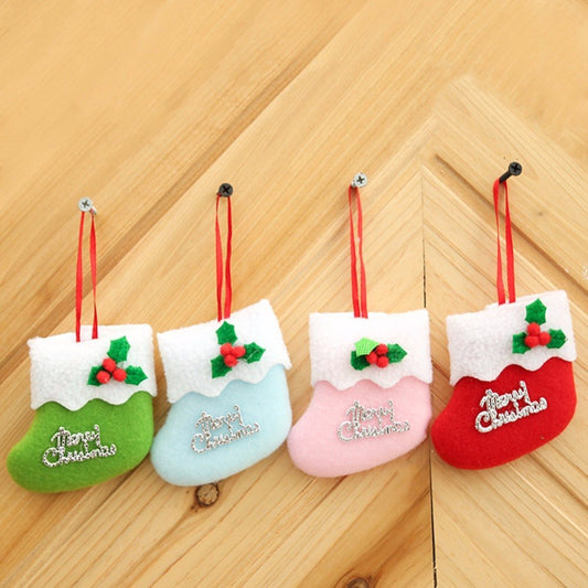 4pcsset Christmas Sock Hangings Ornament Pendant Christmas Tree Baubles Santa Cristmas Xmas Tree Decoration Christmas Stocking