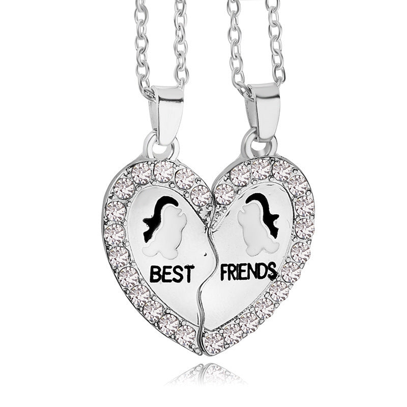 ROSS Heart Best friend Pendant Necklace