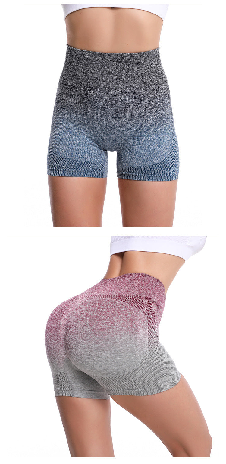 Best Seller In Europe And America New Peach Hip Raise Yoga Pants Hanging Dyed Gradient High Waist Shorts Sports Yoga Pants