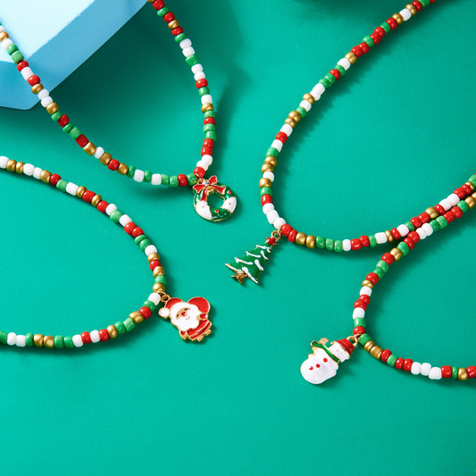 Christmas Bead Necklace For Women Stylish Pendant