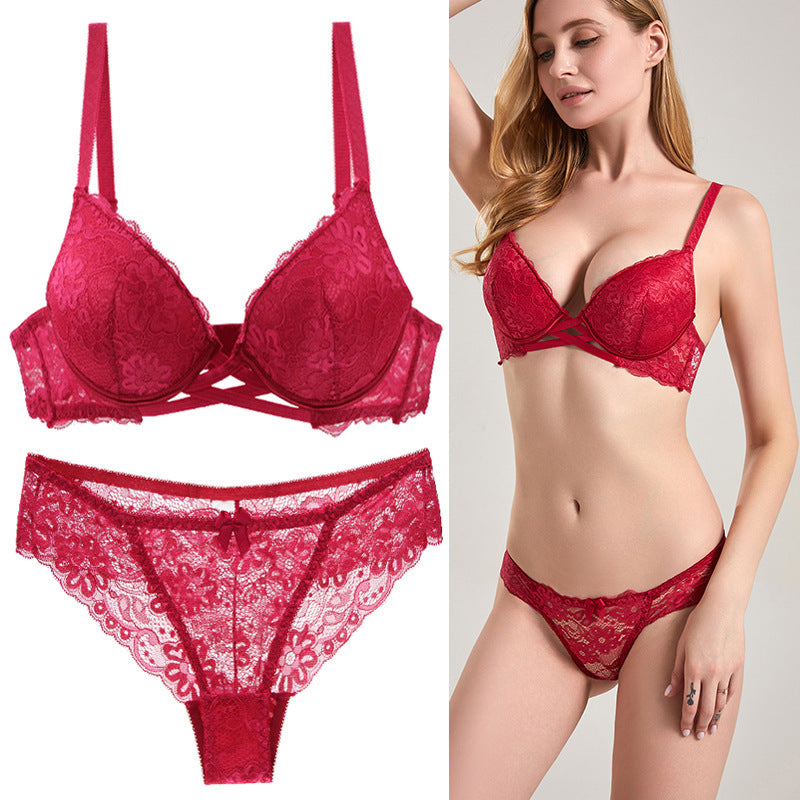 Plus Size Lace Sexy Bra Suit Women's Fashion Best-seller Underwear