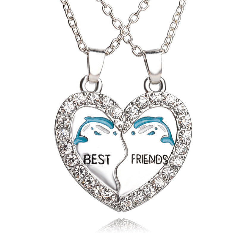 ROSS Heart Best friend Pendant Necklace