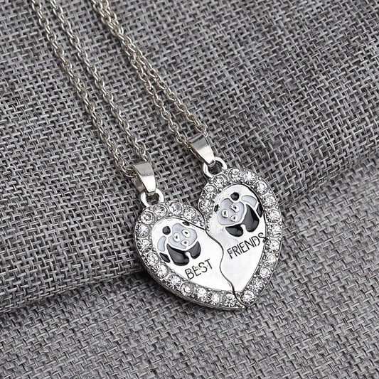 ROSS Heart Best friend Pendant Necklace