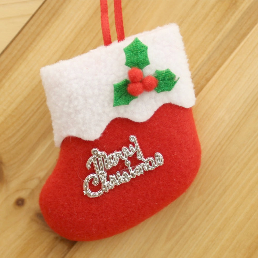 4pcsset Christmas Sock Hangings Ornament Pendant Christmas Tree Baubles Santa Cristmas Xmas Tree Decoration Christmas Stocking