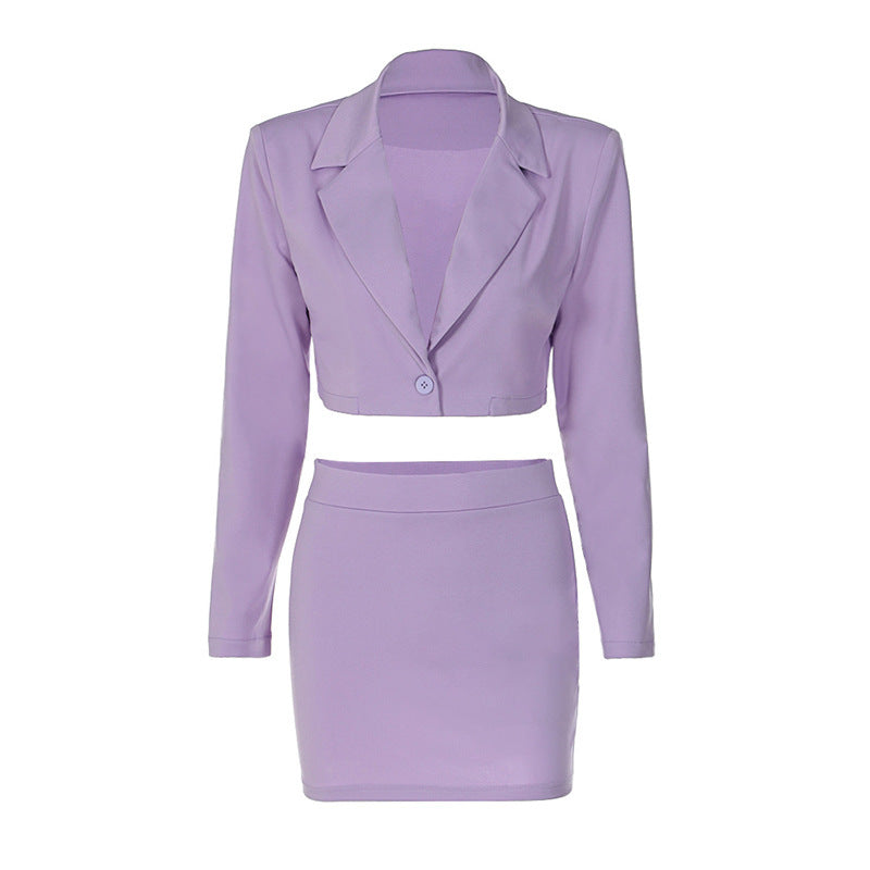 Fashion Casual Short Small Suit Slim Skirt Suit