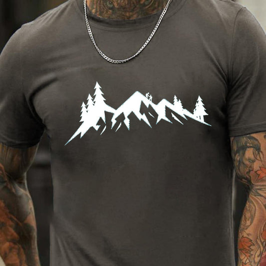 Climbing Printed Pattern Men's Cotton Summer T-shirt