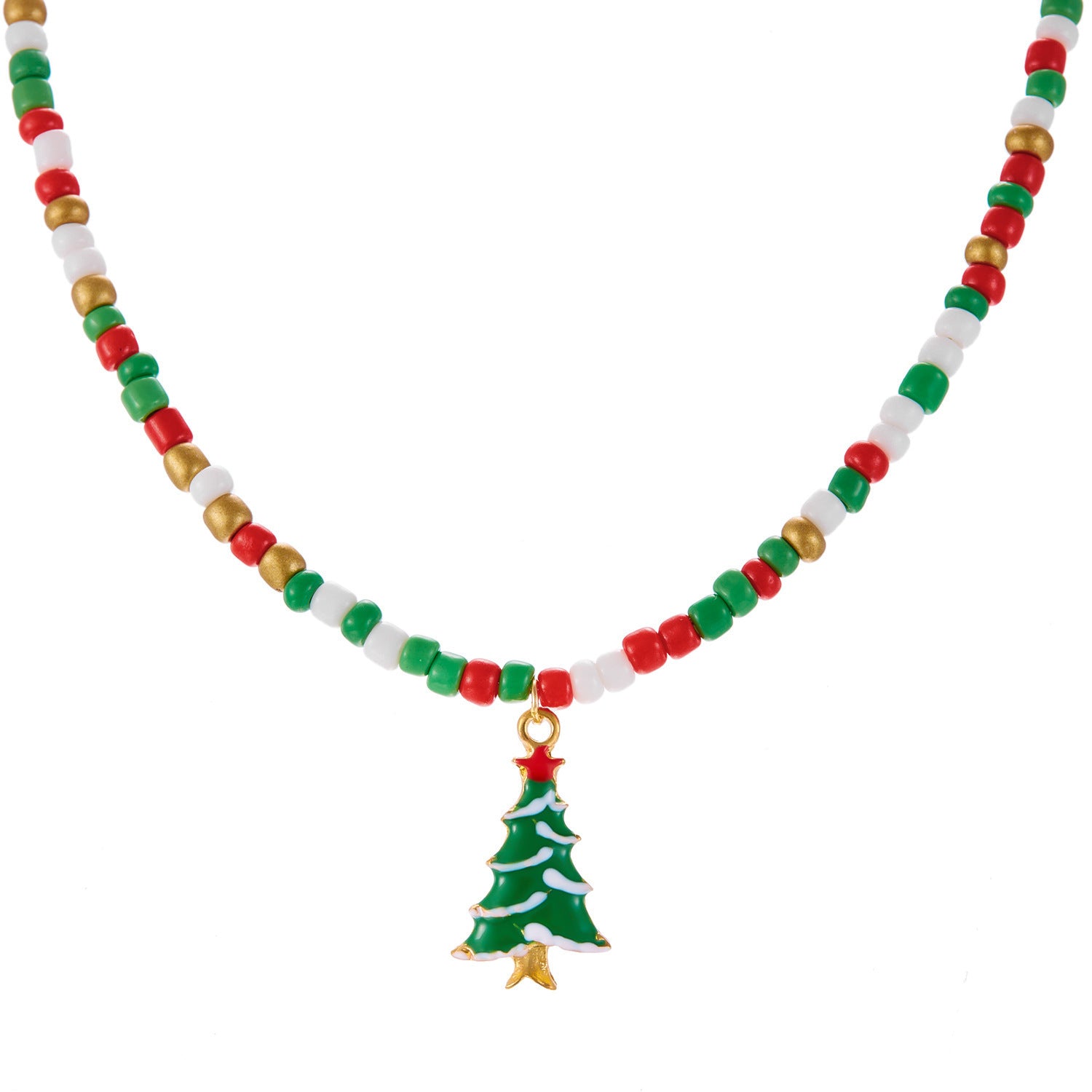 Christmas Bead Necklace For Women Stylish Pendant