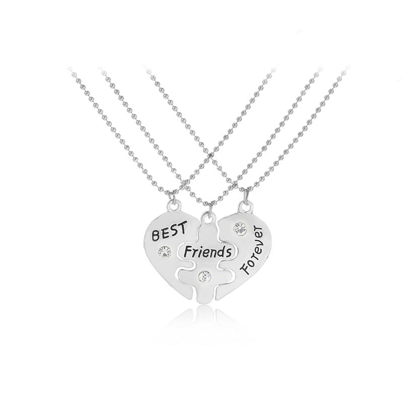 ROSS Heart Best friend Pendant Necklace