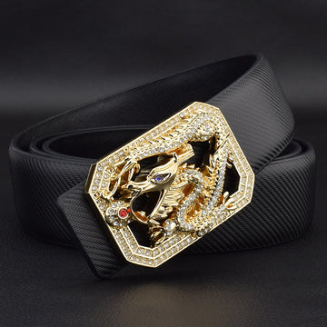 Black Leather Gold Buckle